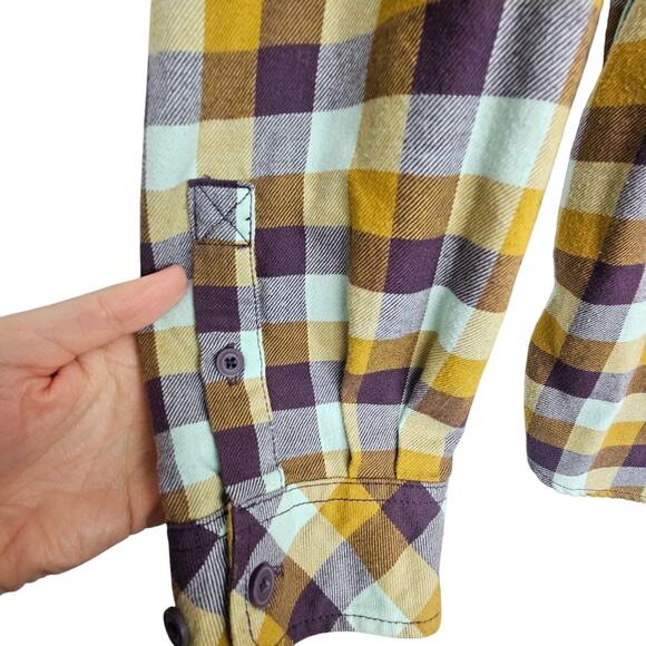 Duluth Trading Co Womens Flannel Shirt Checker Size XL Gorpcore Utility Workwear - Picture 4 of 8